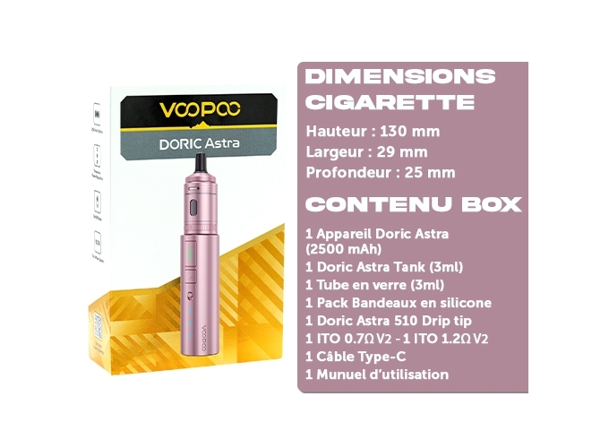 KIT ASTRA VOOPOO 2500 mha   ROSE