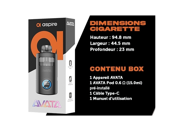 KIT AVATA ASPIRE 15 ML NOIRE