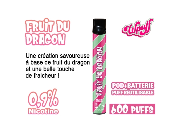 KIT BATTERIE  1 PODS FRUITS DU DRAGON 0.9%  (10)