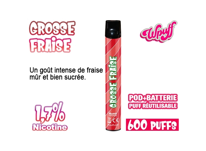 KIT BATTERIE  1 PODS GROSSE FRAISE 1.7%  (10)