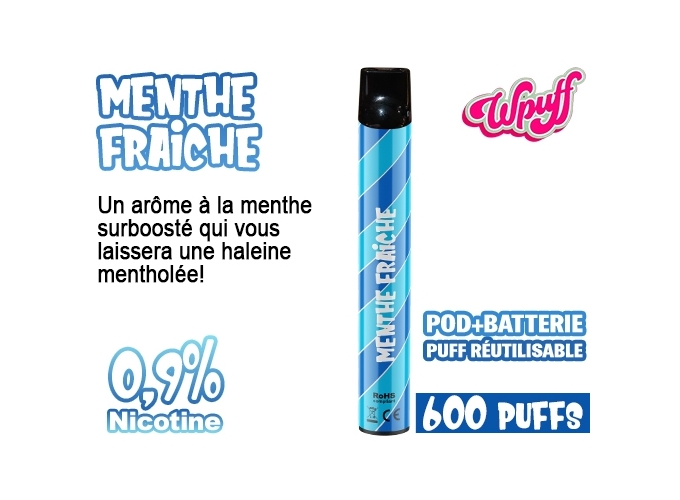 KIT BATTERIE  1 PODS MENTHE FRAICHE 0.9%  (10)