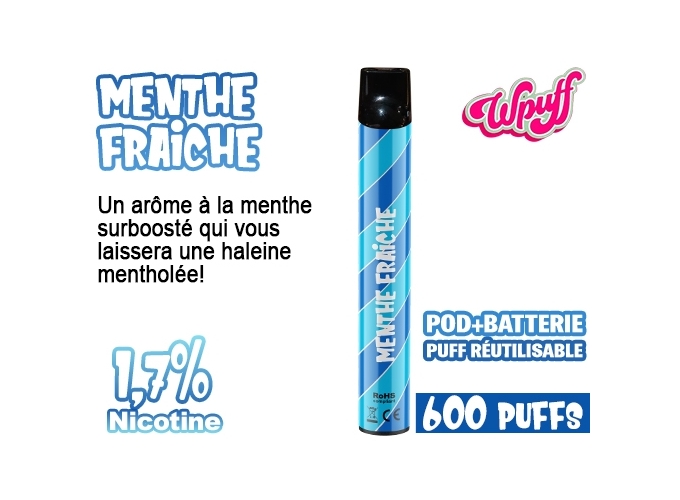 KIT BATTERIE  1 PODS MENTHE FRAICHE 1.7%  (10)