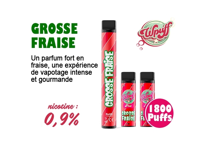 KIT BATTERIE  3 PODS GROSSE FRAISE 09 MG (5)