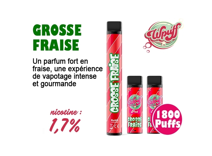 KIT BATTERIE  3 PODS GROSSE FRAISE 17 MG (5)