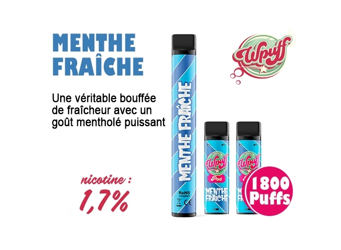 KIT BATTERIE  3 PODS MENTHE FRAICHE 17 MG (5)