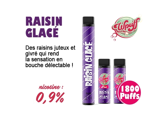 KIT BATTERIE  3 PODS RAISIN GLACÉE 09 MG (5)
