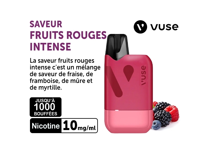 KIT BOX RELOAD 1000 FRUITS ROUGES INTENSE 10 MG