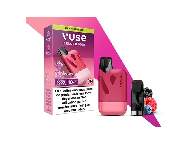 KIT BOX RELOAD 1000 FRUITS ROUGES INTENSE 10 MG