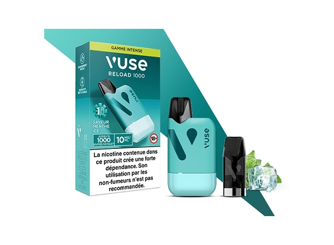 KIT BOX RELOAD 1000 MENTHE ICE 10 MG