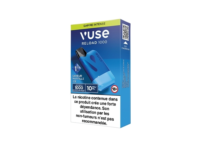 KIT BOX RELOAD 1000 MYRTILLE ICE 10 MG