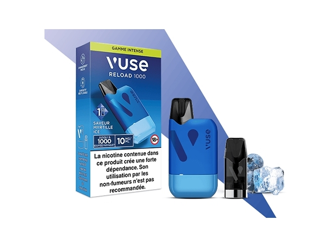 KIT BOX RELOAD 1000 MYRTILLE ICE 10 MG