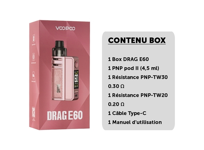 KIT DRAG E60 PINK VOOPOO