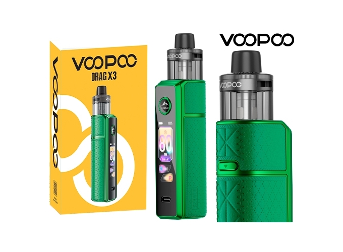 KIT DRAG X3 VOOPOO MOSS GREEN (SANS ACCUS)