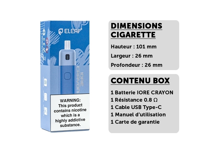 KIT ELEAF IORE CRAYON  BLEUE