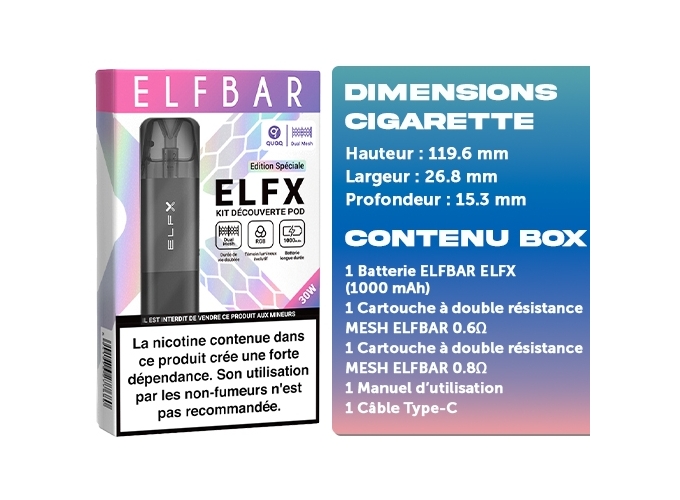 KIT ELFX ELFBAR NOIRE 1000 mha
