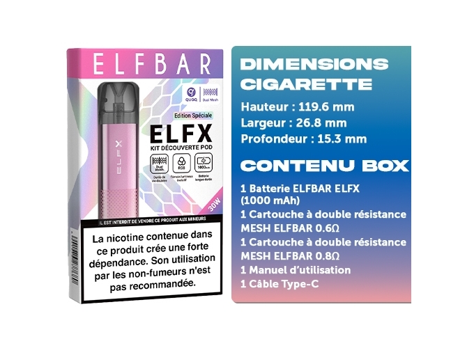 KIT ELFX ELFBAR ROSE 1000 mha