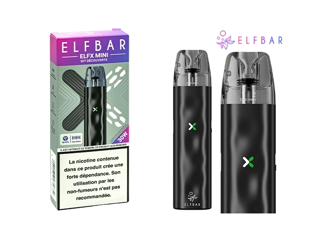 KIT ELFX MINI ELFBAR BLACK 1000 mha