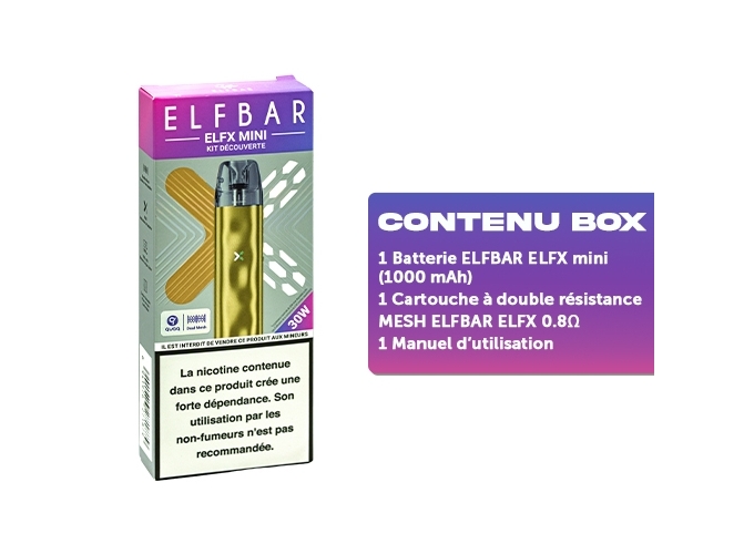 KIT ELFX MINI ELFBAR GOLD 1000 mha
