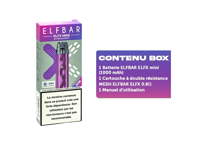 KIT ELFX MINI ELFBAR PINK 1000 mha