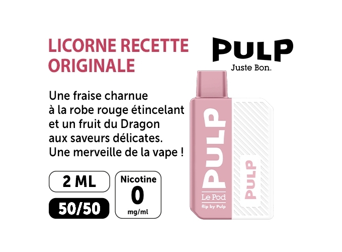 KIT FLIP BY PULP LICORNE DRAGON FRAISE 00 MG ML