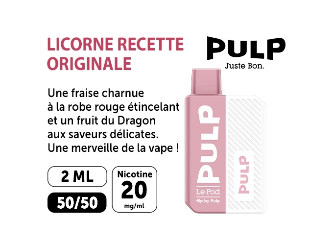KIT FLIP BY PULP LICORNE DRAGON FRAISE 20 MG ML