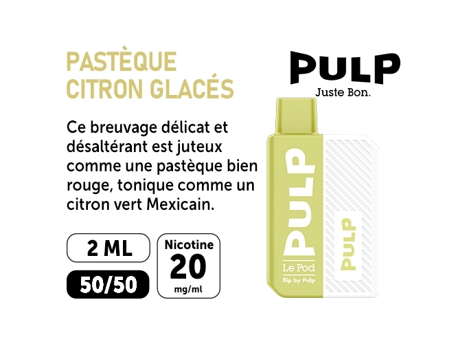 KIT FLIP BY PULP PASTEQUE CITRON GLACÉE  20 MG ML