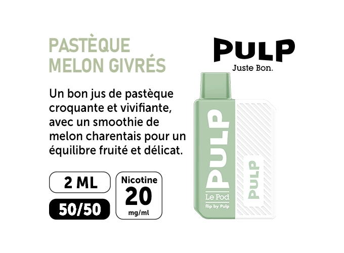 KIT FLIP BY PULP PASTEQUE MELON GIVRÉ  20 MG ML