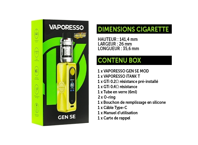 KIT GEN SE VAPORESSO GOLD (SANS ACCU)