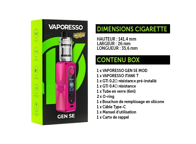 KIT GEN SE VAPORESSO ROSE (SANS ACCU)