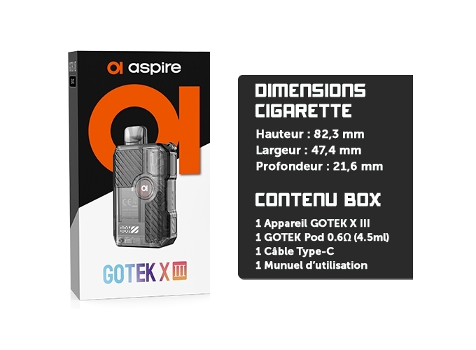 KIT GOTEK X 3  ASPIRE BLACK
