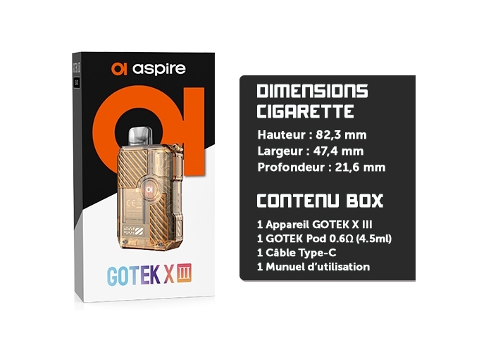 KIT GOTEK X 3  ASPIRE ORANGE