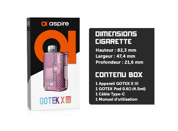 KIT GOTEK X 3  ASPIRE ROSE