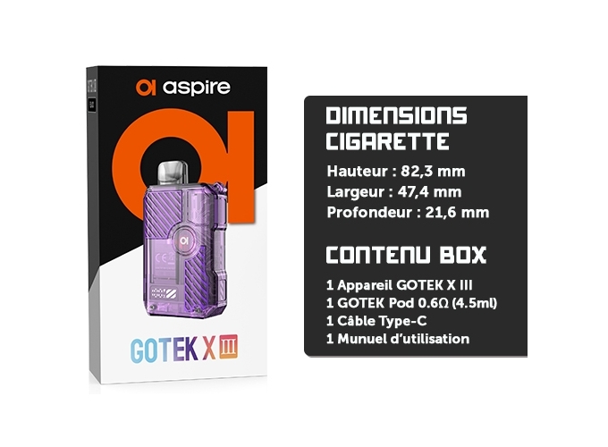 KIT GOTEK X 3  ASPIRE VIOLET