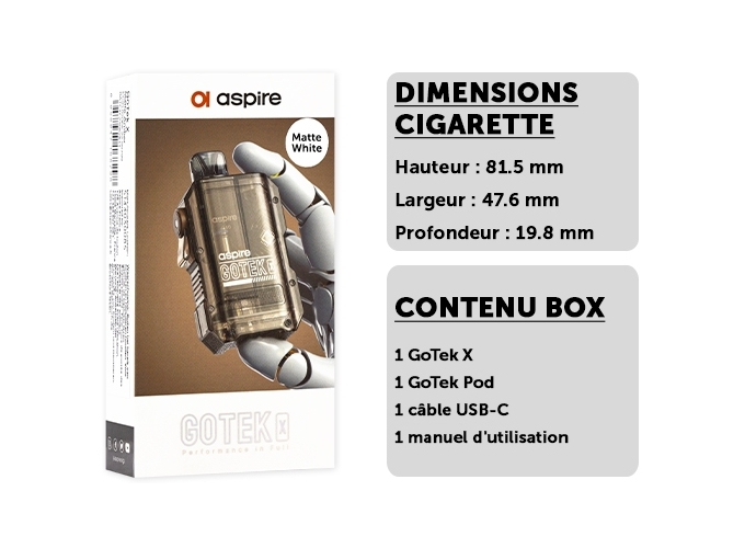 KIT GOTEK X ASPIRE BLANCHE