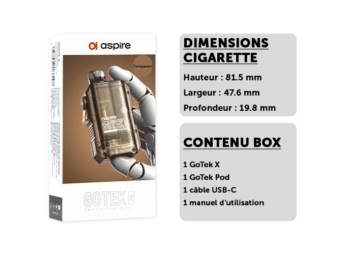 KIT GOTEK X ASPIRE TRANSLUCIDE