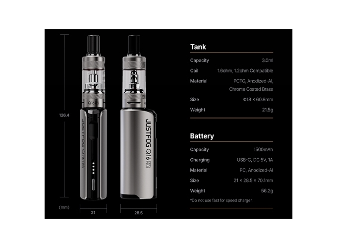 KIT JUSTFOG  Q16 PRO PLUS SILVER (1)