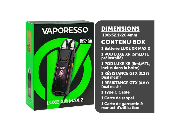 KIT LUXE XR MAX 2 3200 mah BLACK AND GOLD
