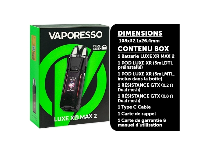 KIT LUXE XR MAX 2 3200 mah BLACK