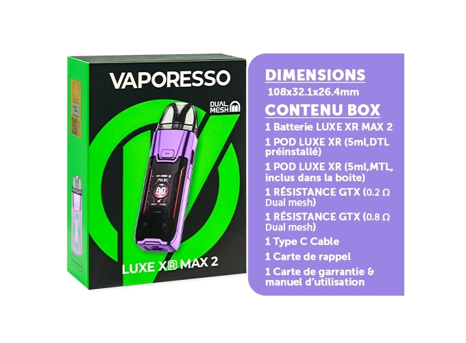 KIT LUXE XR MAX 2 3200 mah PURPLE