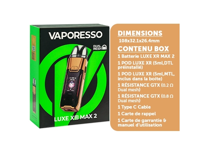 KIT LUXE XR MAX 2 3200 mah RED AND GOLD