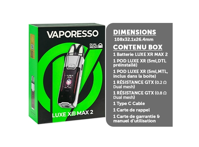 KIT LUXE XR MAX 2 3200 mah SILVER