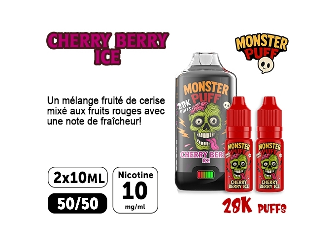 KIT MONSTER 28K CERISE FRUITS ROUGES ICE 10 MG