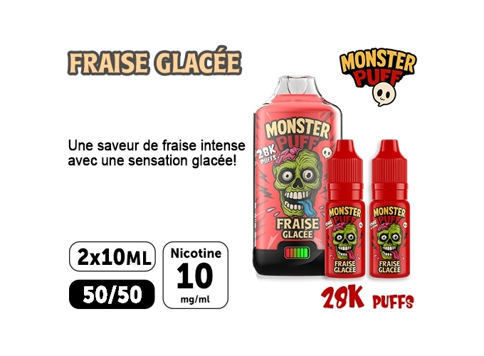 KIT MONSTER 28K FRAISE GLACÉE 10 MG