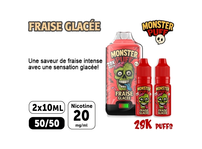 KIT MONSTER 28K FRAISE GLACÉE 20 MG