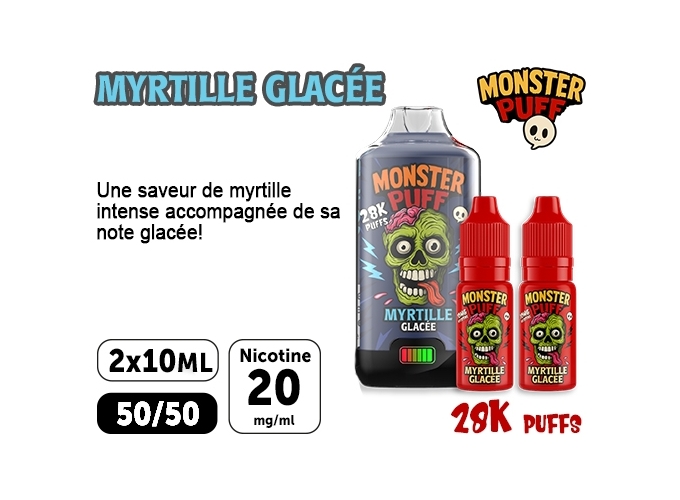 KIT MONSTER 28K MYRTILLE GLACÉE 20 MG