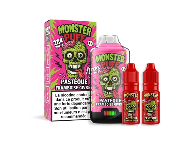 KIT MONSTER 28K PASTÉQUE FRAMBOISE ICE 10 MG