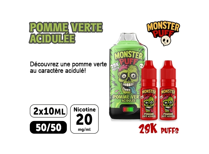 KIT MONSTER 28K POMME VERTE ACIDULÉE 20 MG