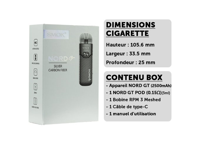 KIT NORD GT SMOKTECH SILVER CARBON