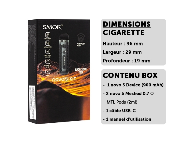 KIT NOVO 5 SMOKTECH BLACK