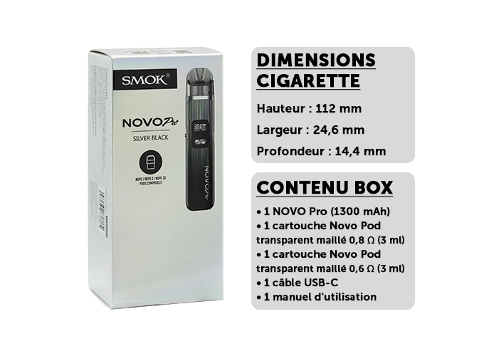 KIT NOVO PRO SMOKTECH GRISE ET NOIR